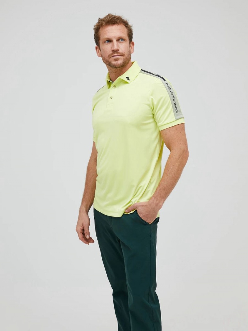 Peak Performance Player Men's Polo Shirt Yellow / Green | HBL85-944