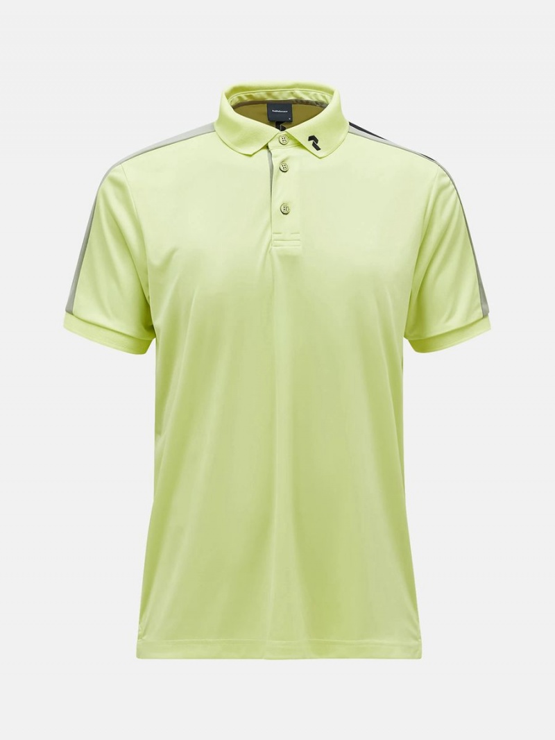 Peak Performance Player Men\'s Polo Shirt Yellow / Green | HBL85-944