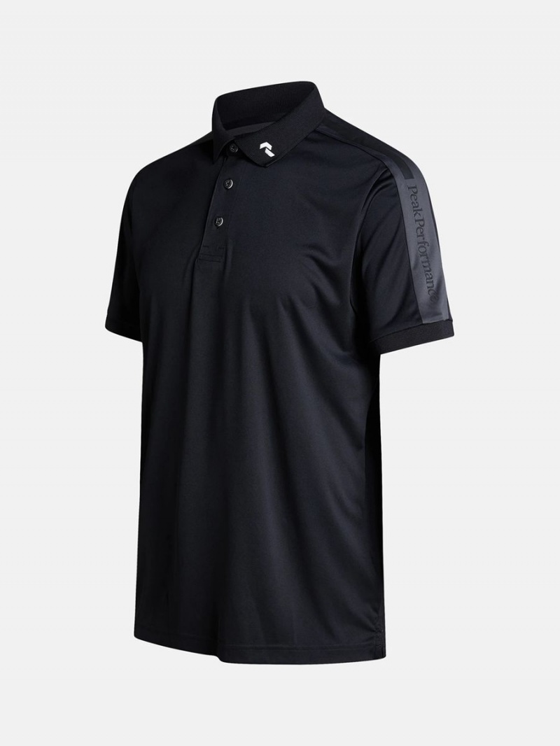 Peak Performance Player Men's Polo Shirt Black / Grey | JJH52-459