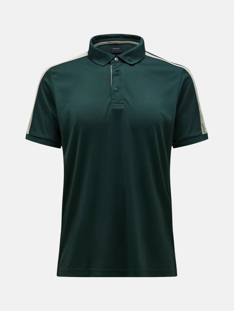 Peak Performance Player Men\'s Polo Shirt Green / Green | YOY76-267