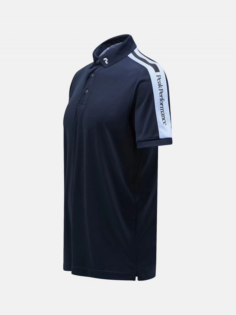 Peak Performance Player Men's Polo Shirt Navy / Blue | PQX79-733