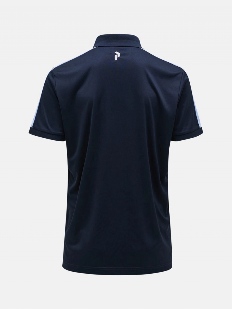 Peak Performance Player Men's Polo Shirt Navy / Blue | PQX79-733