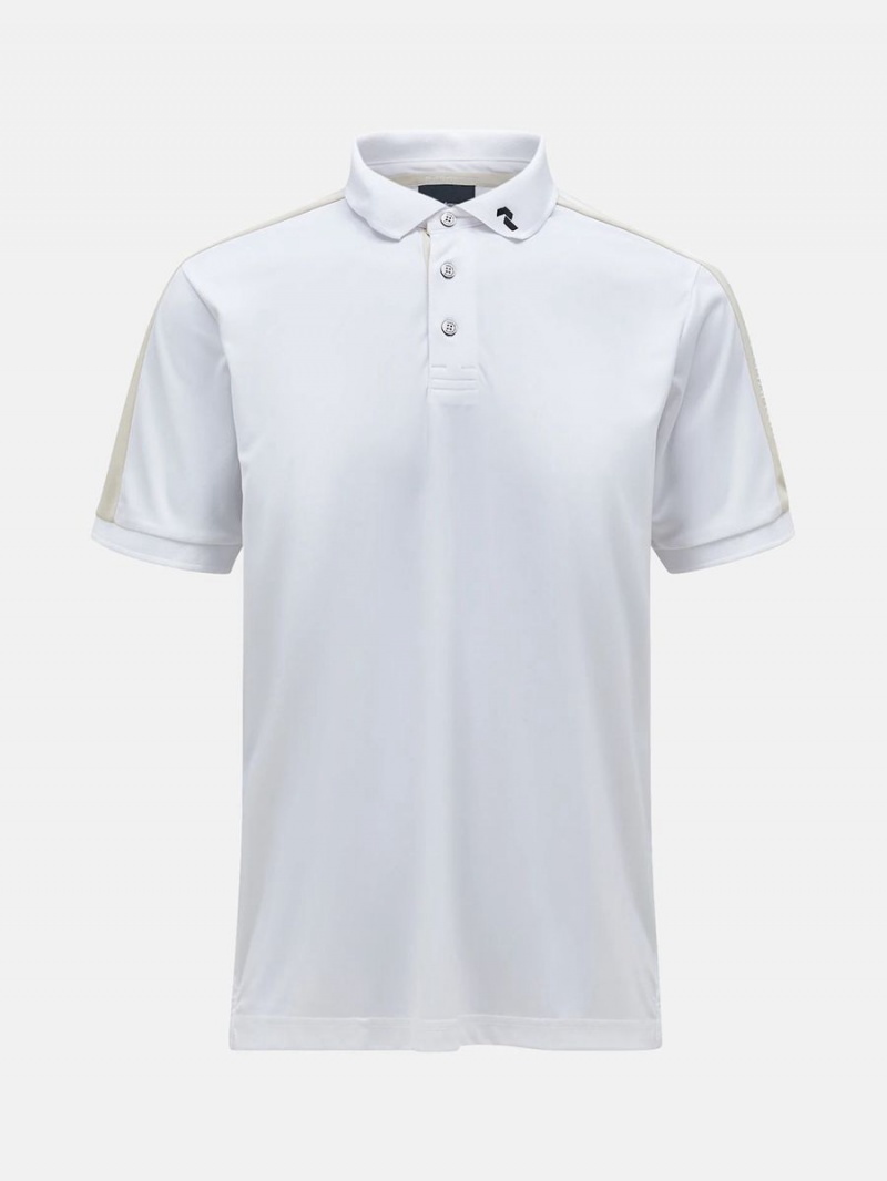 Peak Performance Player Men\'s Polo Shirt White / Beige | QAK71-694