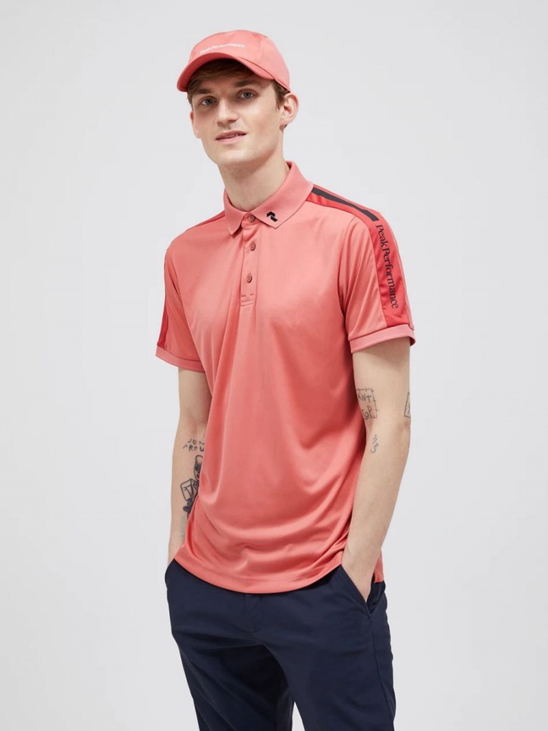 Peak Performance Player Men's Polo Shirt Pink / Red | SSH99-191