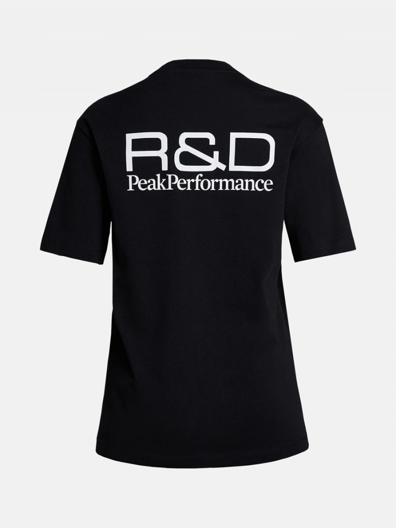 Peak Performance R&D Print Women's T-Shirt Black | PIO97-953