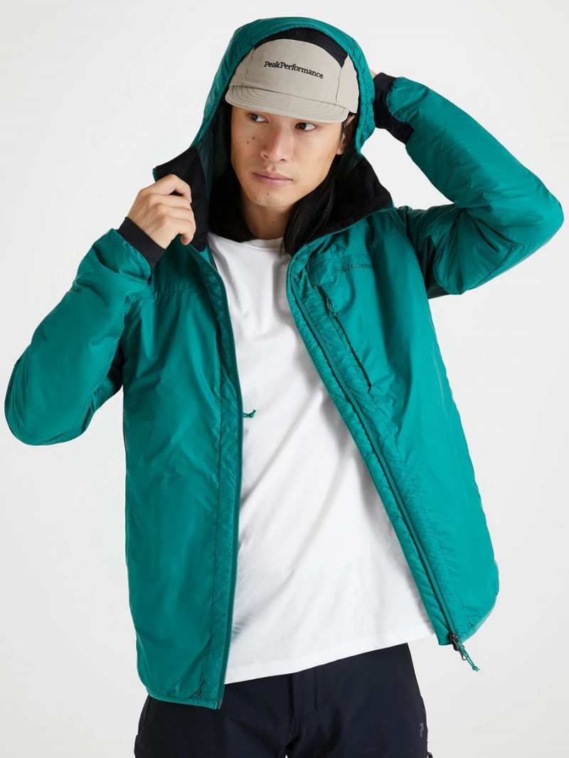 Peak Performance Radiance Hood Men's Ski Jacket Green / Green | MDN47-611