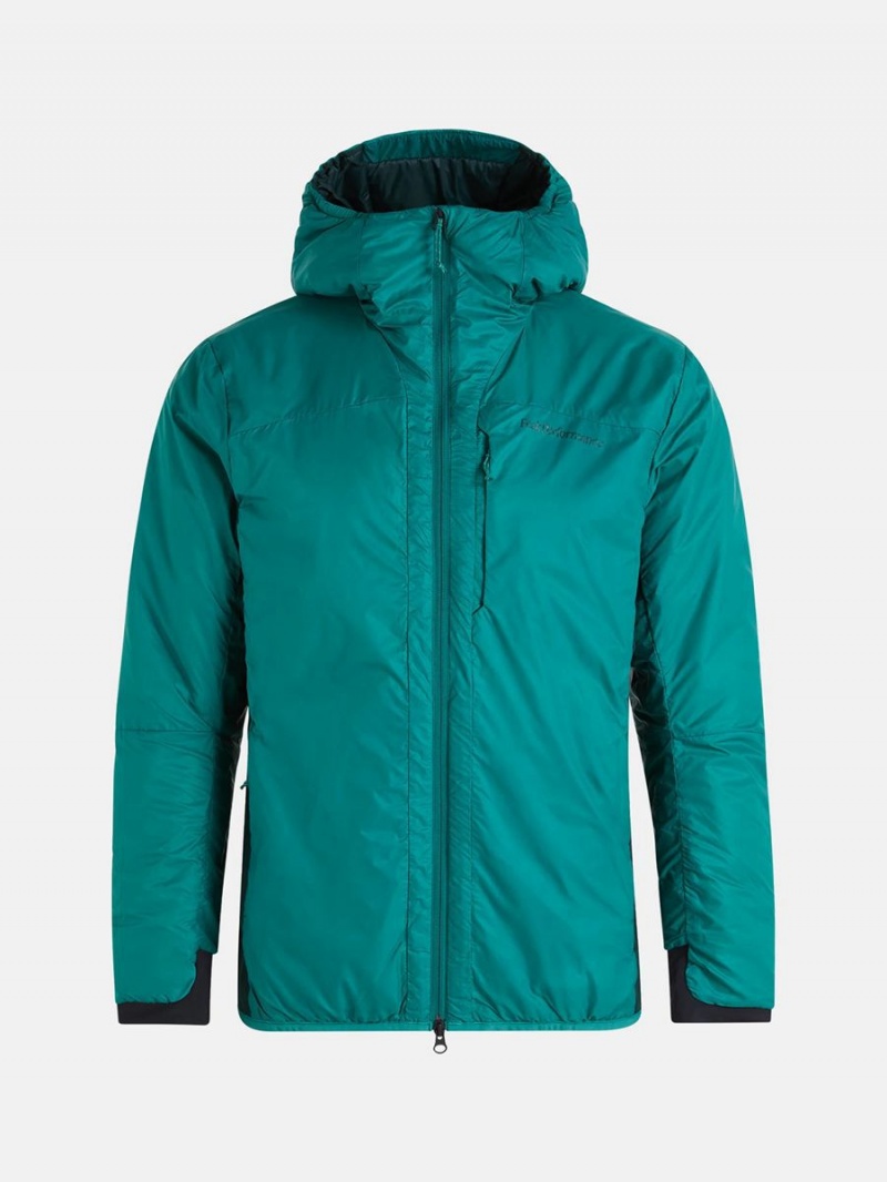 Peak Performance Radiance Hood Men\'s Ski Jacket Green / Green | MDN47-611