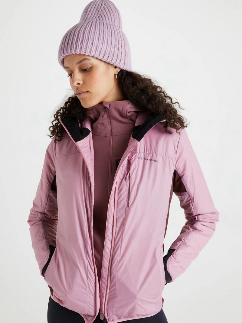 Peak Performance Radiance Hood Women's Ski Jacket Pink / Burgundy | TGT79-043