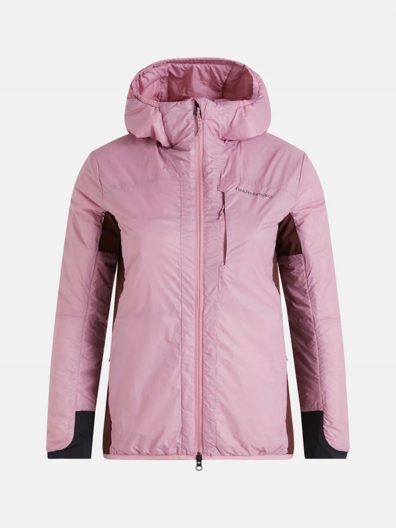 Peak Performance Radiance Hood Women\'s Ski Jacket Pink / Burgundy | TGT79-043