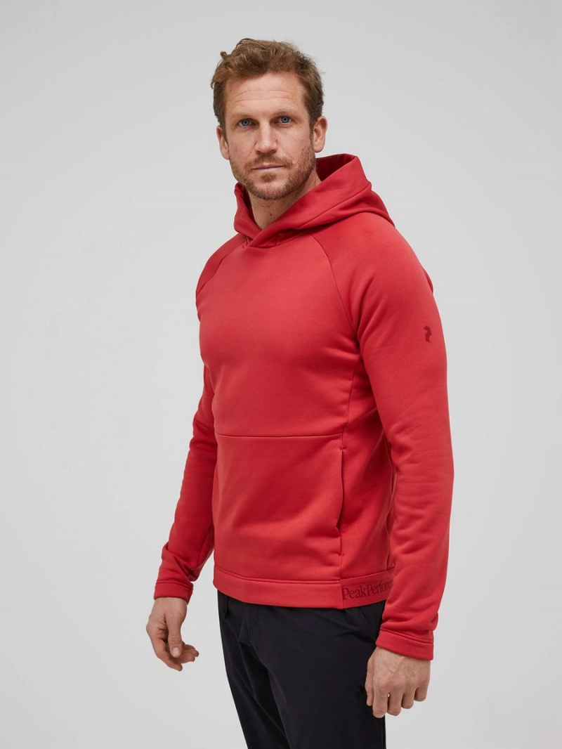 Peak Performance Rider Tech Men's Hoodie Red | SCC98-832