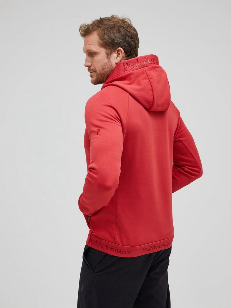 Peak Performance Rider Tech Men's Hoodie Red | SCC98-832