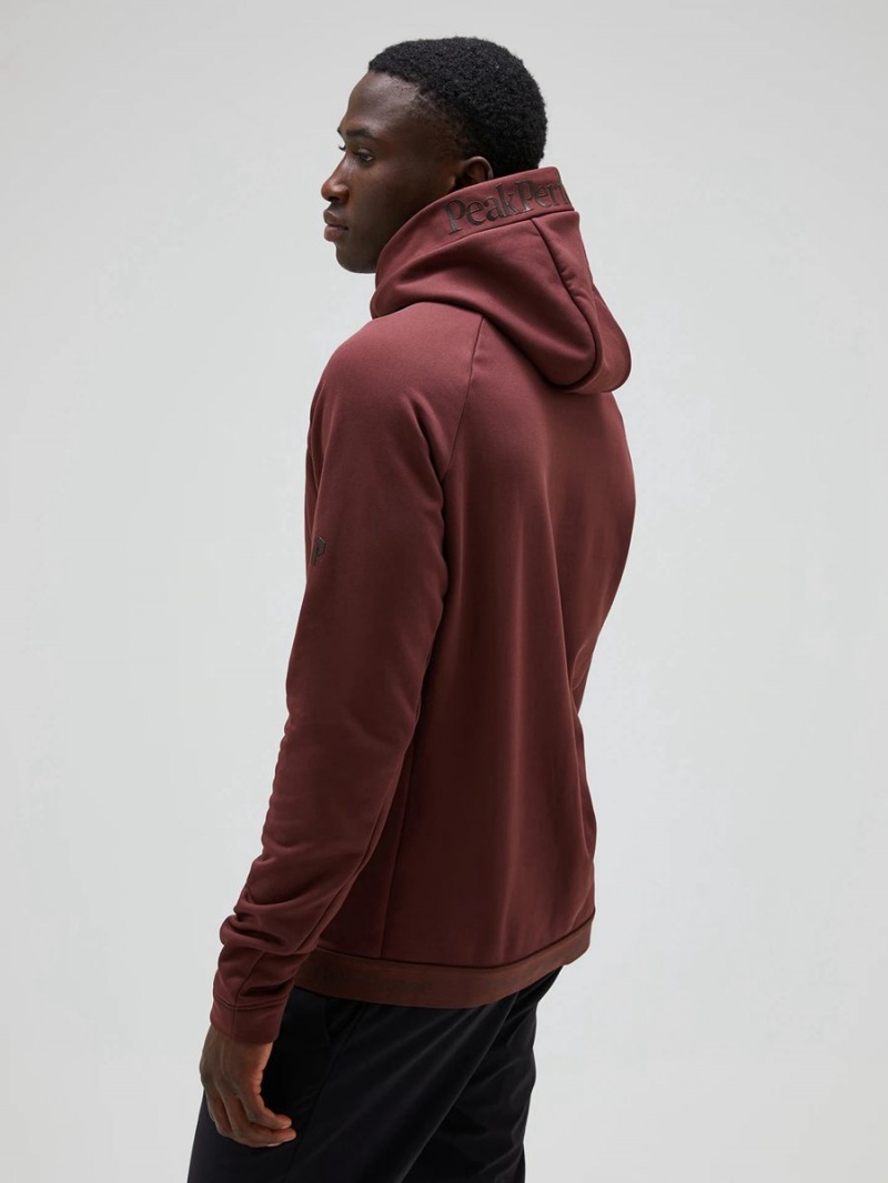 Peak Performance Rider Tech Men's Hoodie Burgundy | BPJ23-229