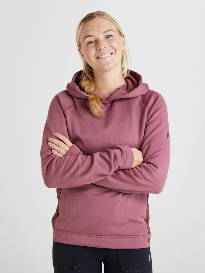 Peak Performance Rider Tech Women's Hoodie Pink / Burgundy | RLF83-621