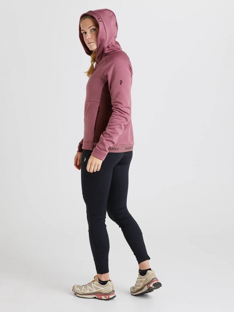 Peak Performance Rider Tech Women's Hoodie Pink / Burgundy | RLF83-621