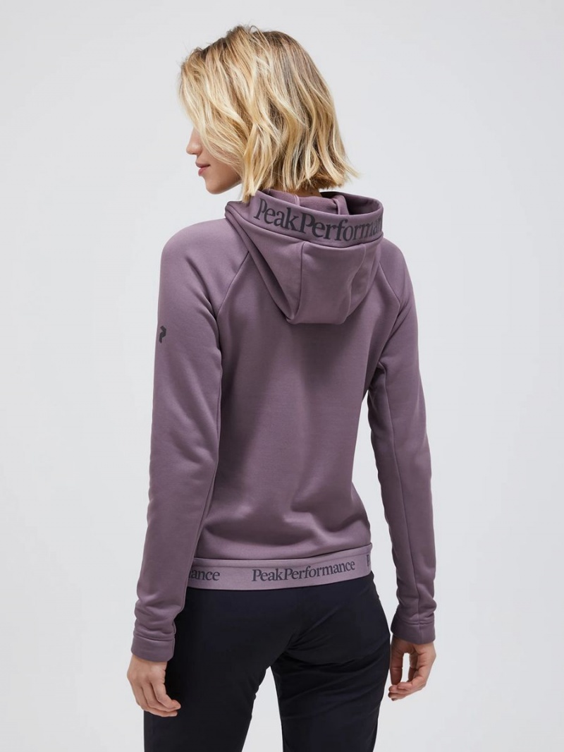 Peak Performance Rider Tech Women's Hoodie Purple | QDS39-601