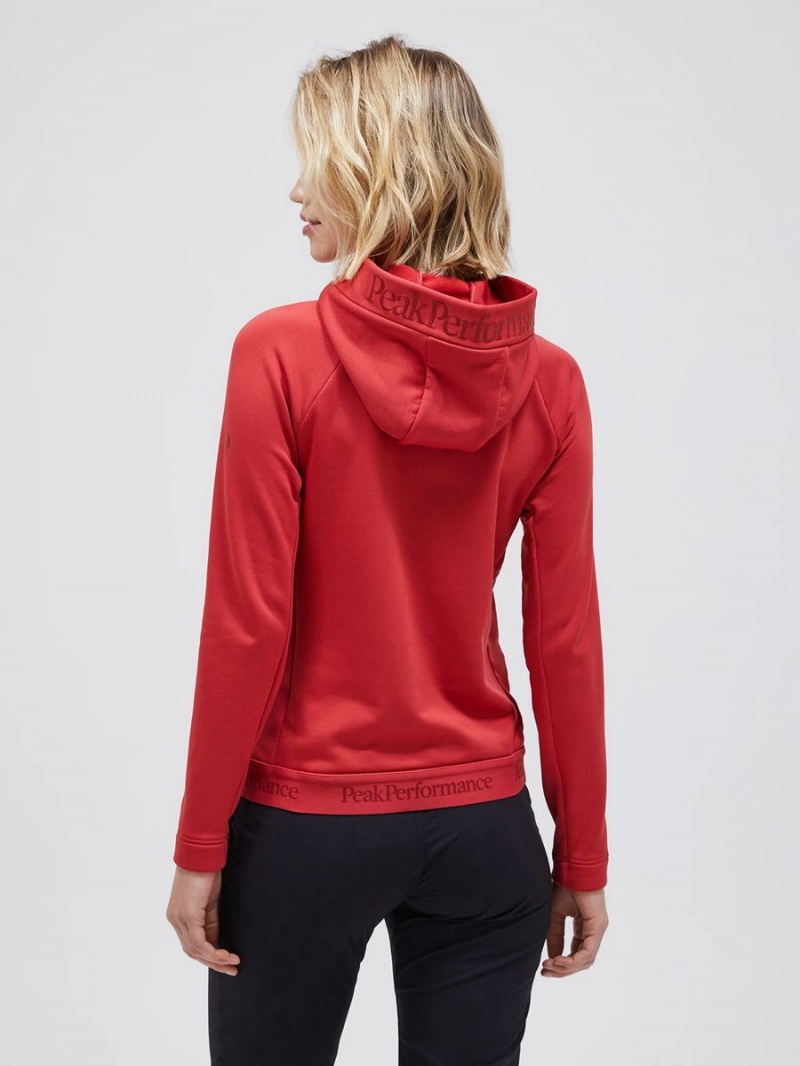 Peak Performance Rider Tech Women's Hoodie Red | VRW53-974