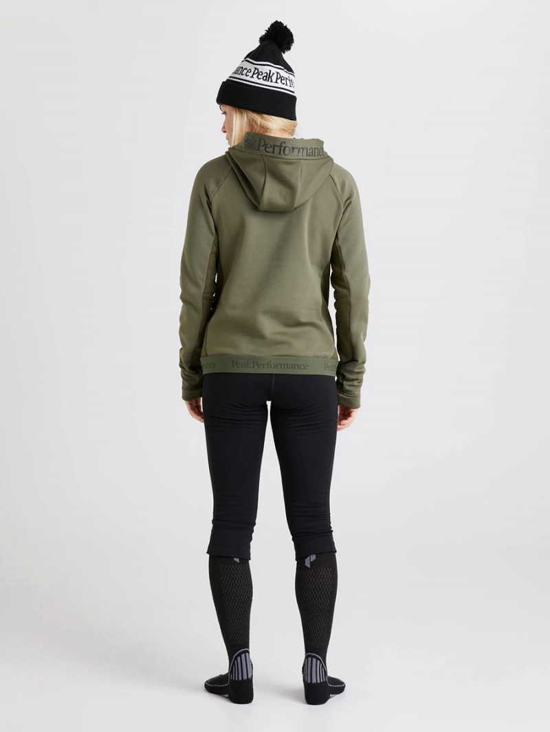 Peak Performance Rider Tech Women's Hoodie Green / Green | NKQ08-497