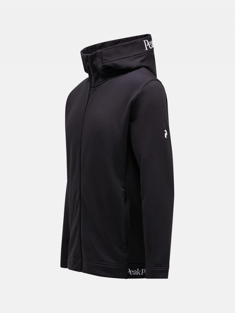 Peak Performance Rider Tech Zip Hood Men's Jacket Black | CBS28-561