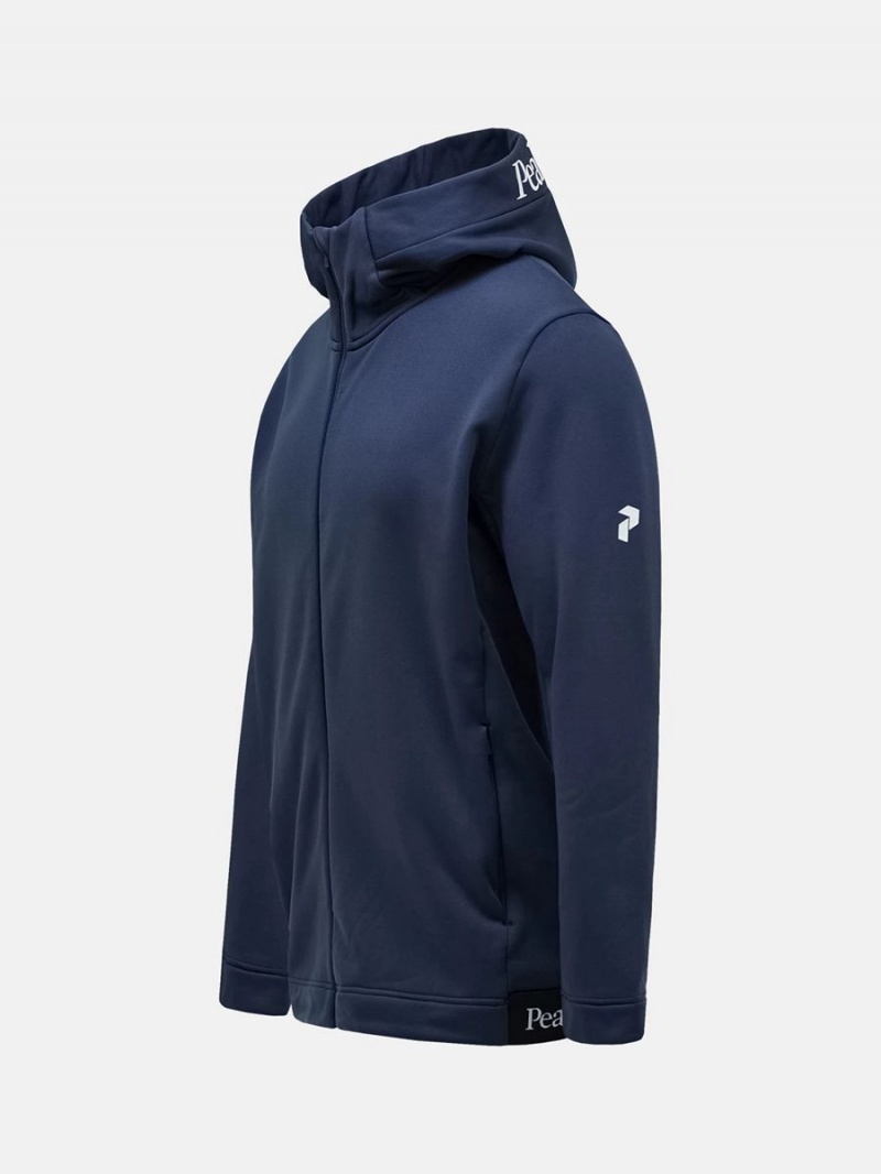 Peak Performance Rider Tech Zip Hood Men's Jacket Navy | KLD94-724