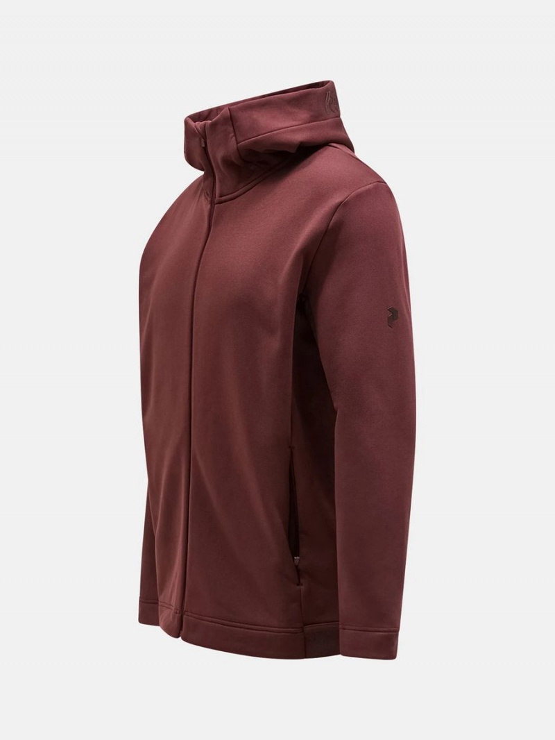 Peak Performance Rider Tech Zip Hood Men's Jacket Burgundy | TFE55-780