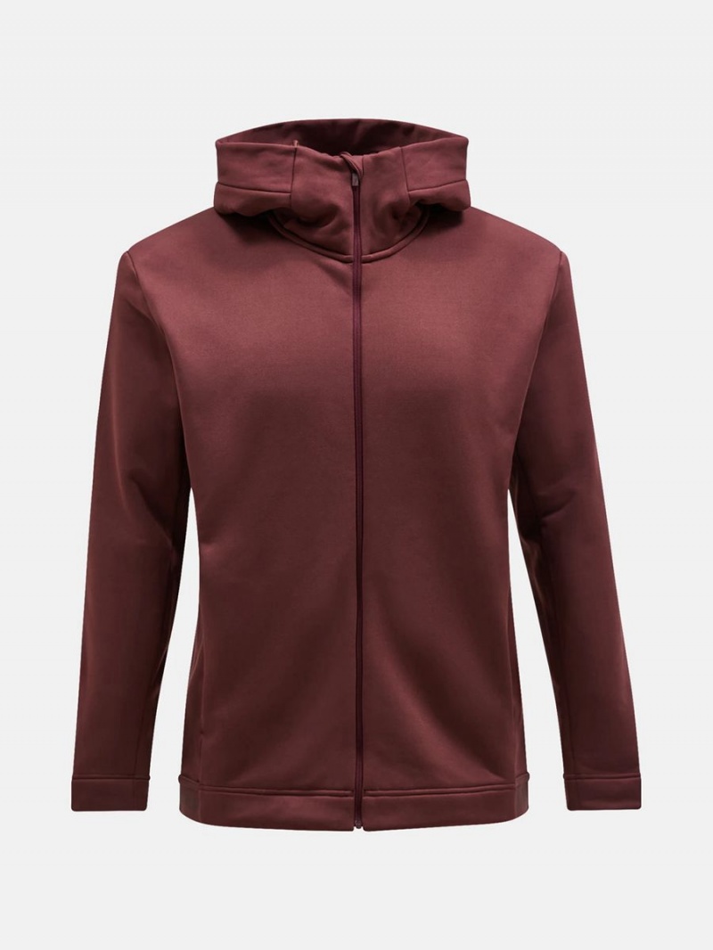 Peak Performance Rider Tech Zip Hood Men\'s Jacket Burgundy | TFE55-780