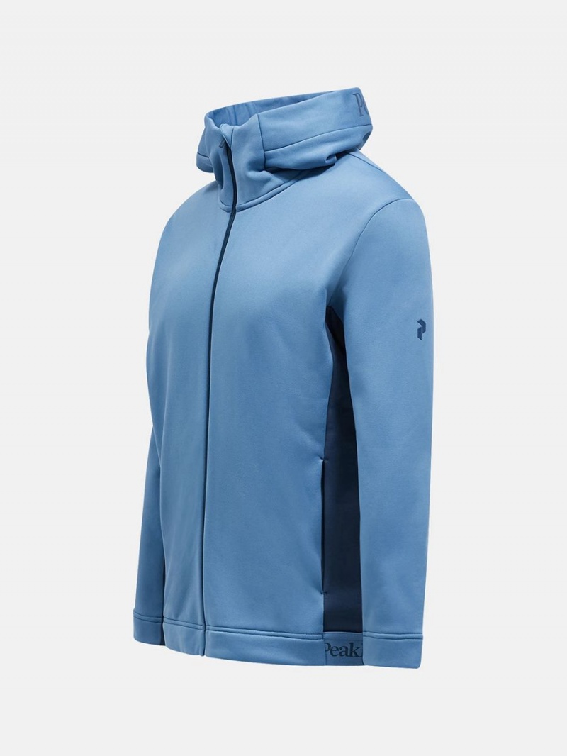 Peak Performance Rider Tech Zip Hood Men's Jacket Blue / Blue | OZI19-541