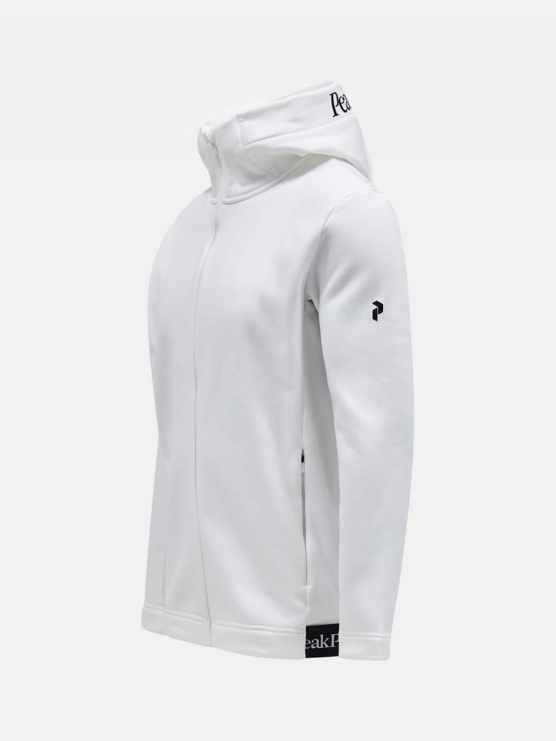 Peak Performance Rider Tech Zip Hood Men's Jacket White | XVR72-255