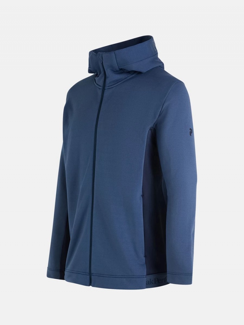 Peak Performance Rider Tech Zip Hood Men's Jacket Blue / Navy | BDN99-257