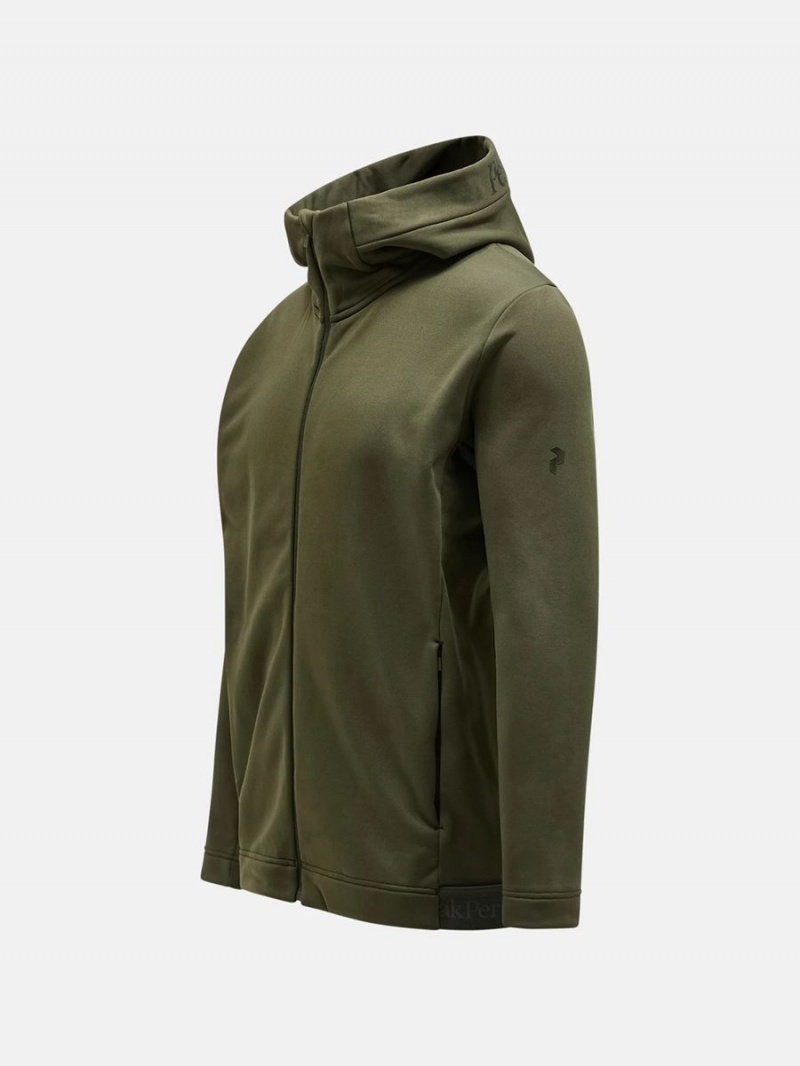 Peak Performance Rider Tech Zip Hood Men's Jacket Green | CZP00-003