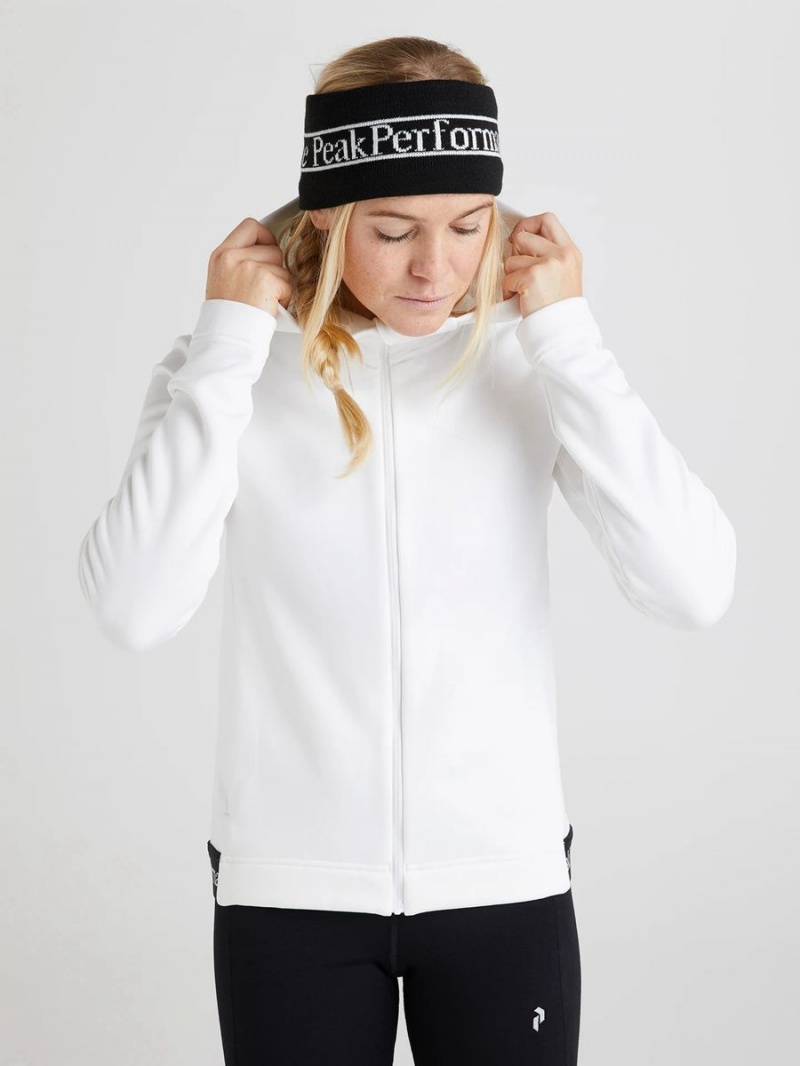 Peak Performance Rider Tech Zip Hood Women's Jacket White | CFO92-723