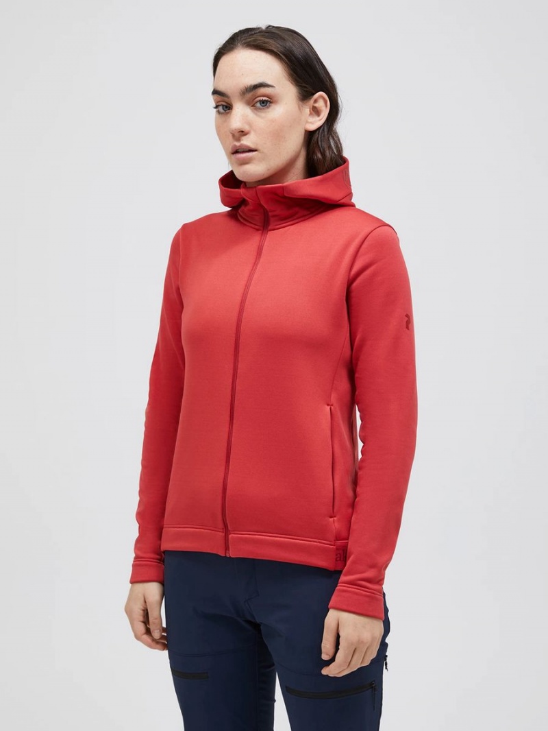 Peak Performance Rider Tech Zip Hood Women's Jacket Red | LSV37-998