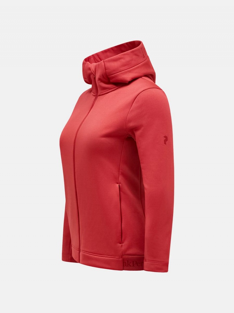 Peak Performance Rider Tech Zip Hood Women's Jacket Red | LSV37-998