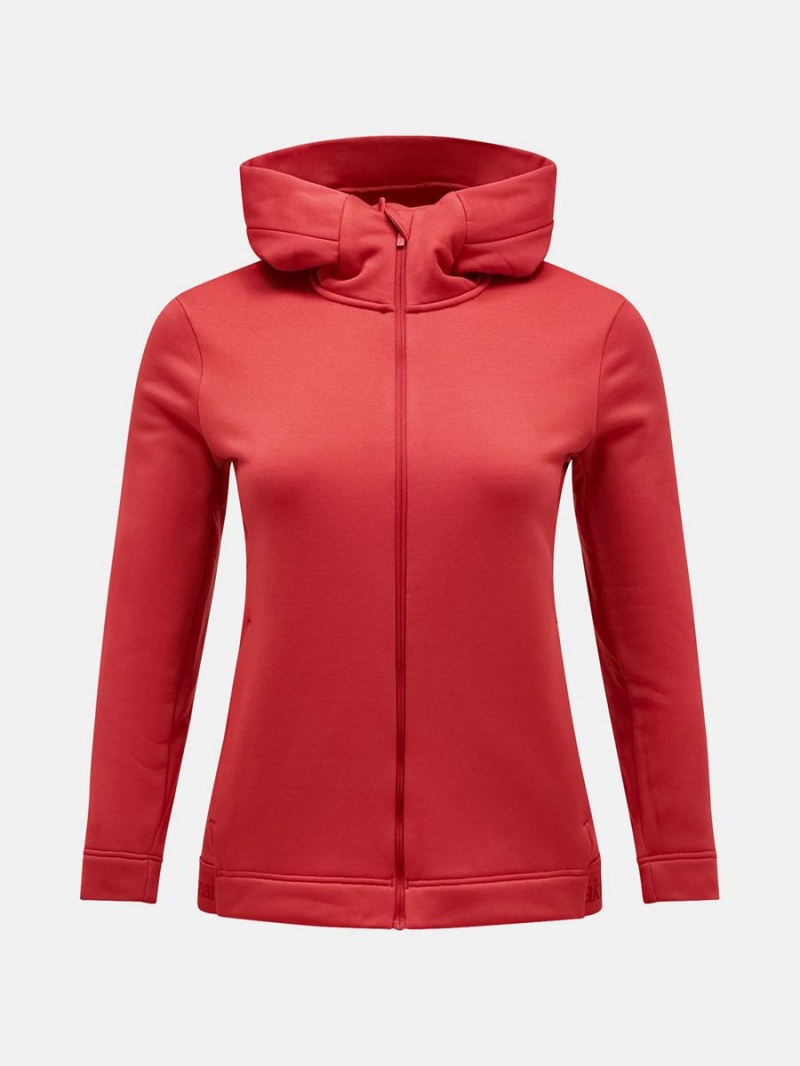 Peak Performance Rider Tech Zip Hood Women\'s Jacket Red | LSV37-998