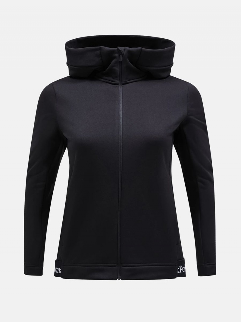 Peak Performance Rider Tech Zip Hood Women\'s Jacket Black | GAV84-981