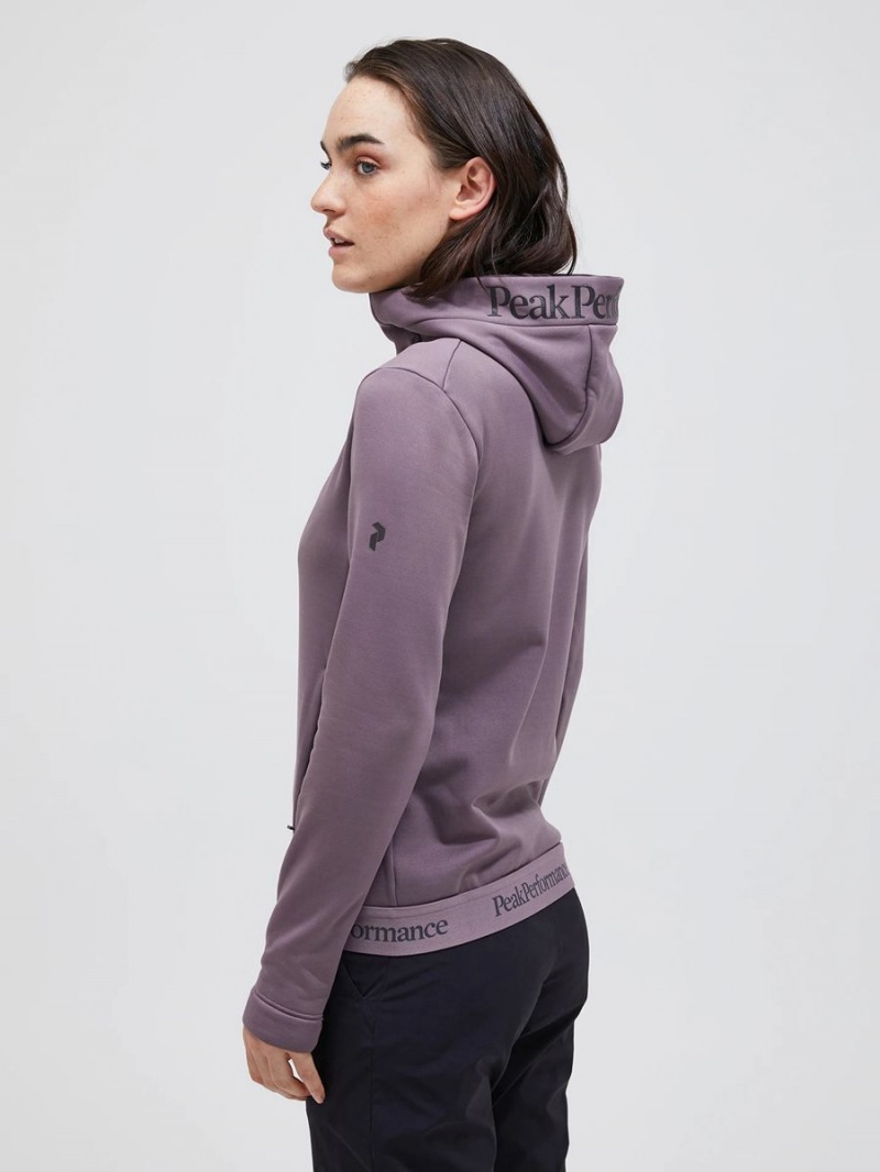 Peak Performance Rider Tech Zip Hood Women's Jacket Purple | NOA81-517