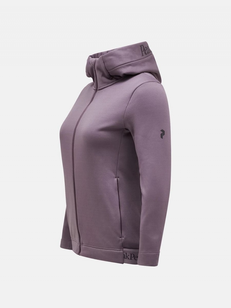 Peak Performance Rider Tech Zip Hood Women's Jacket Purple | NOA81-517