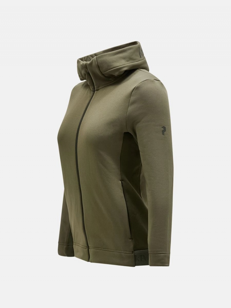 Peak Performance Rider Tech Zip Hood Women's Jacket Green / Green | NHP01-370