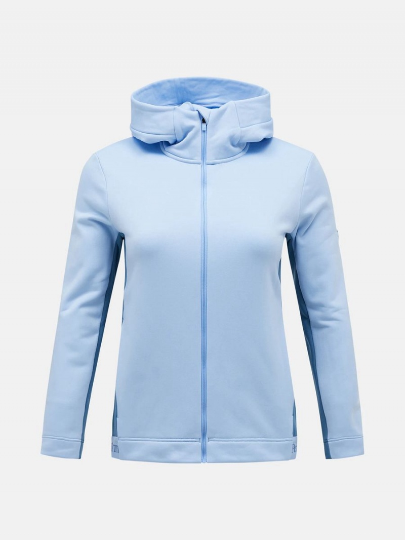 Peak Performance Rider Tech Zip Hood Women\'s Jacket Blue / Blue | NPA12-476