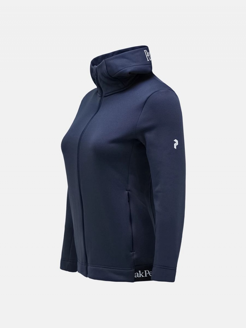 Peak Performance Rider Tech Zip Hood Women's Jacket Navy | VSO90-641