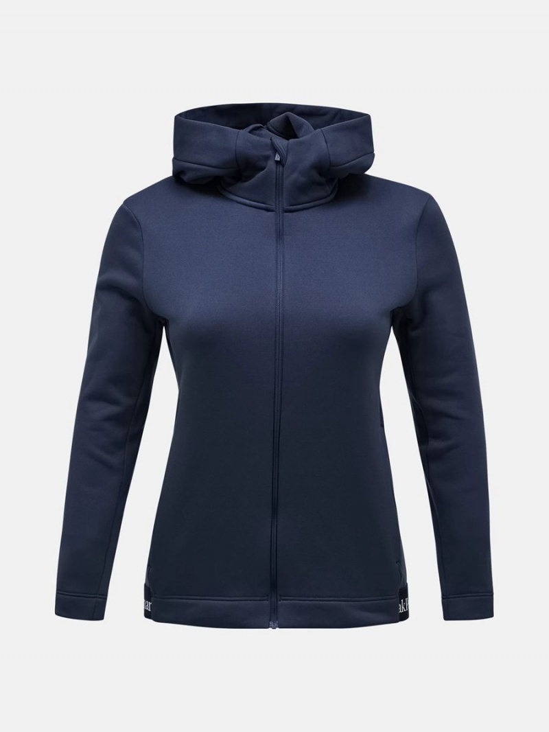 Peak Performance Rider Tech Zip Hood Women\'s Jacket Navy | VSO90-641