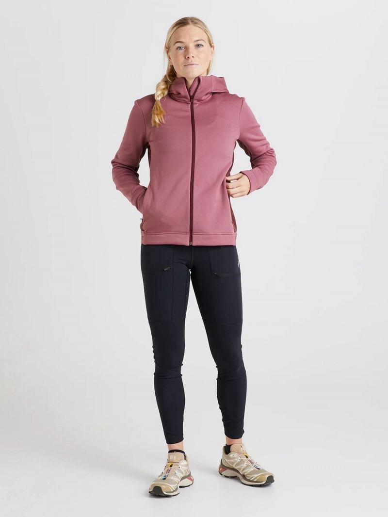 Peak Performance Rider Tech Zip Hood Women's Jacket Pink / Burgundy | ADU38-971