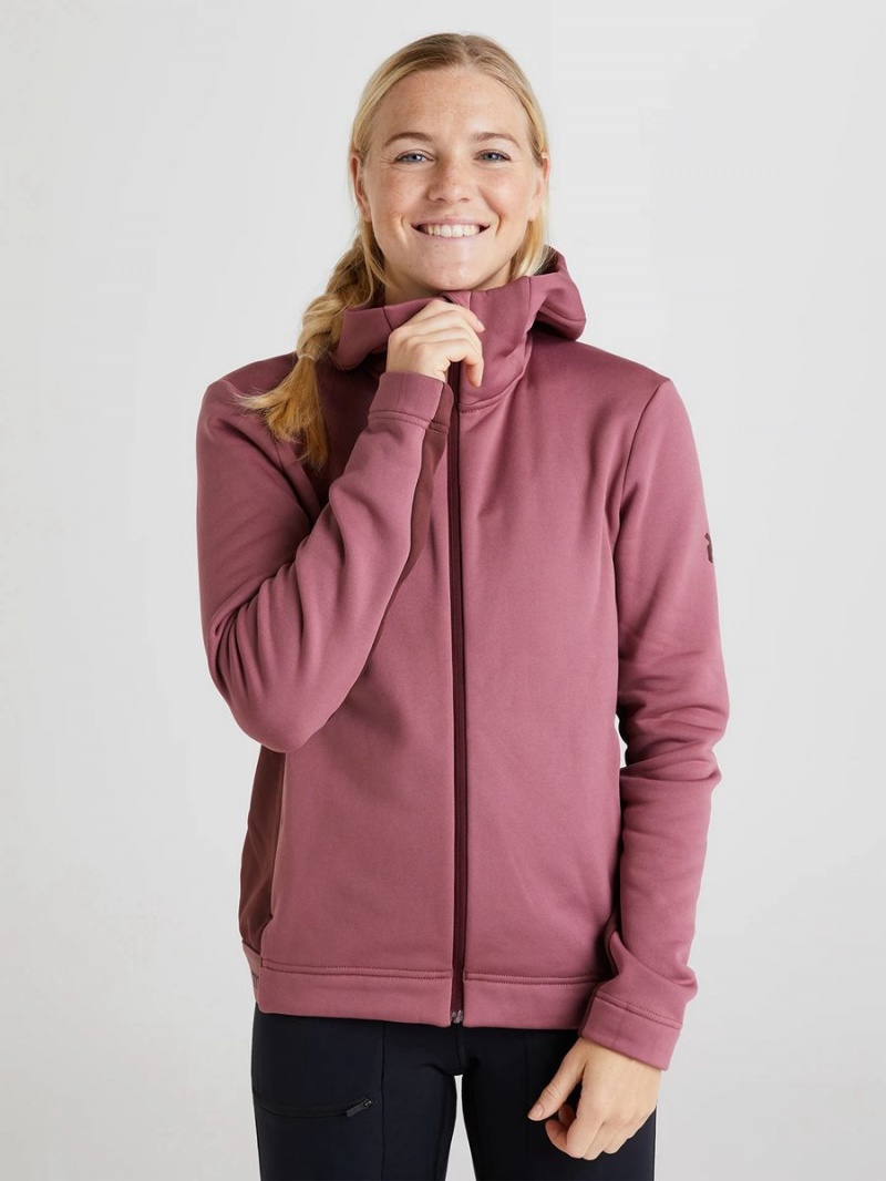 Peak Performance Rider Tech Zip Hood Women's Jacket Pink / Burgundy | ADU38-971