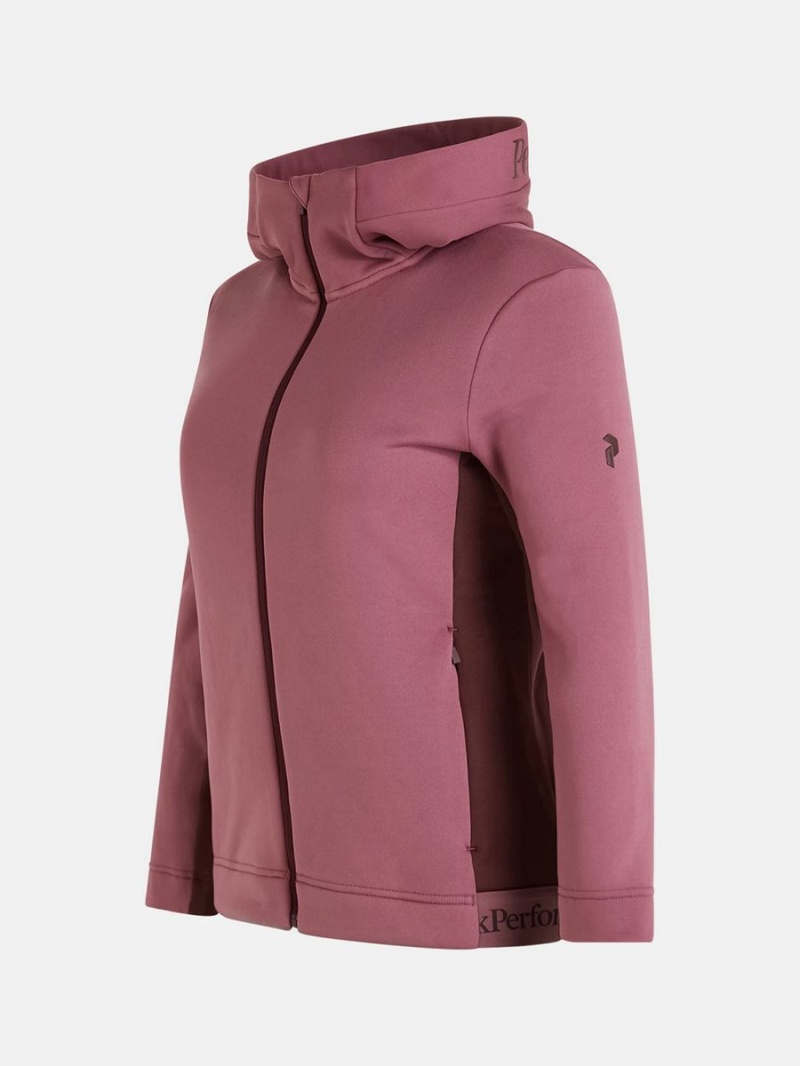 Peak Performance Rider Tech Zip Hood Women's Jacket Pink / Burgundy | ADU38-971