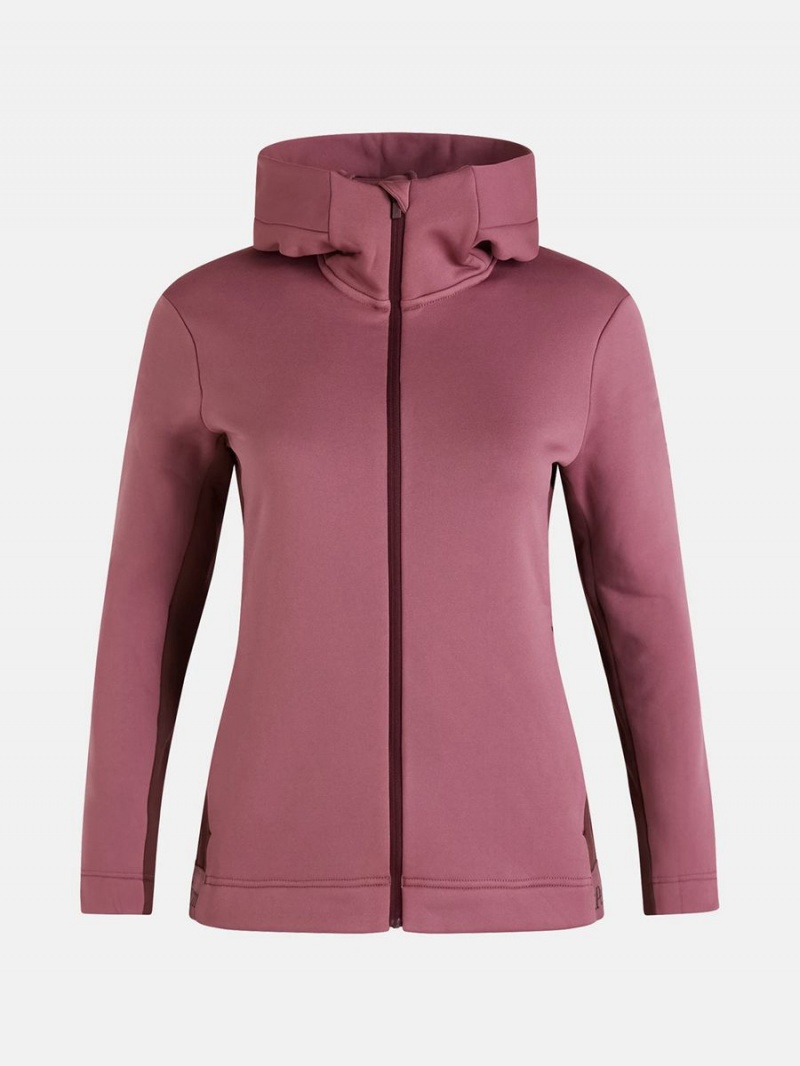 Peak Performance Rider Tech Zip Hood Women\'s Jacket Pink / Burgundy | ADU38-971