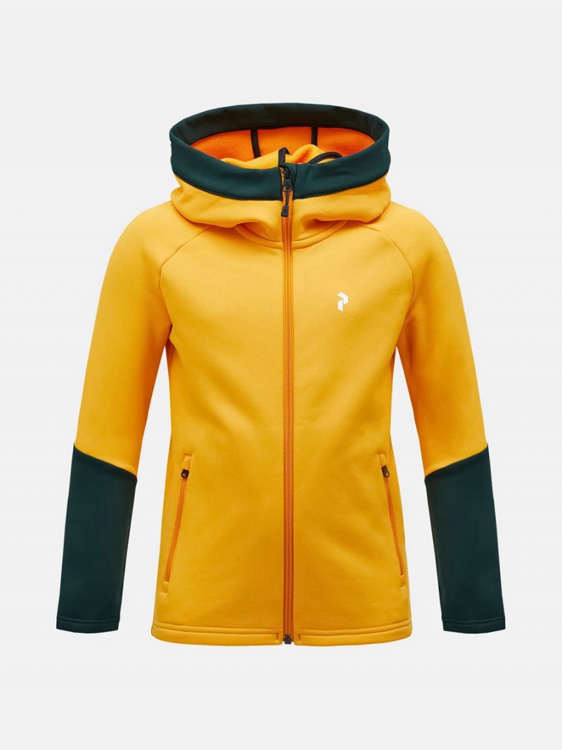 Peak Performance Rider Zip Hood Kids' Jacket Yellow / Green | AKH72-193