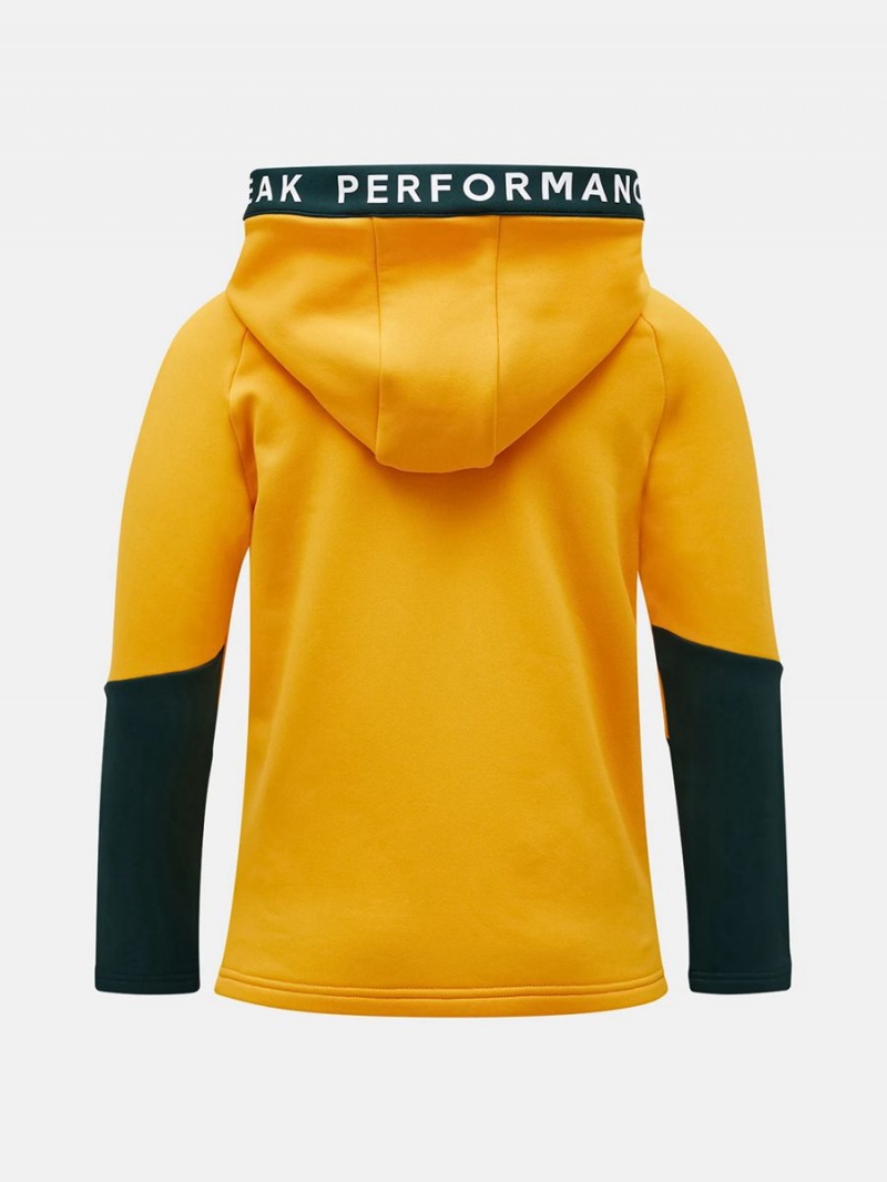 Peak Performance Rider Zip Hood Kids' Jacket Yellow / Green | AKH72-193