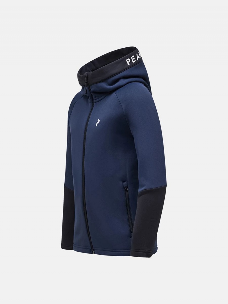 Peak Performance Rider Zip Hood Kids' Jacket Navy / Black | SFO89-355