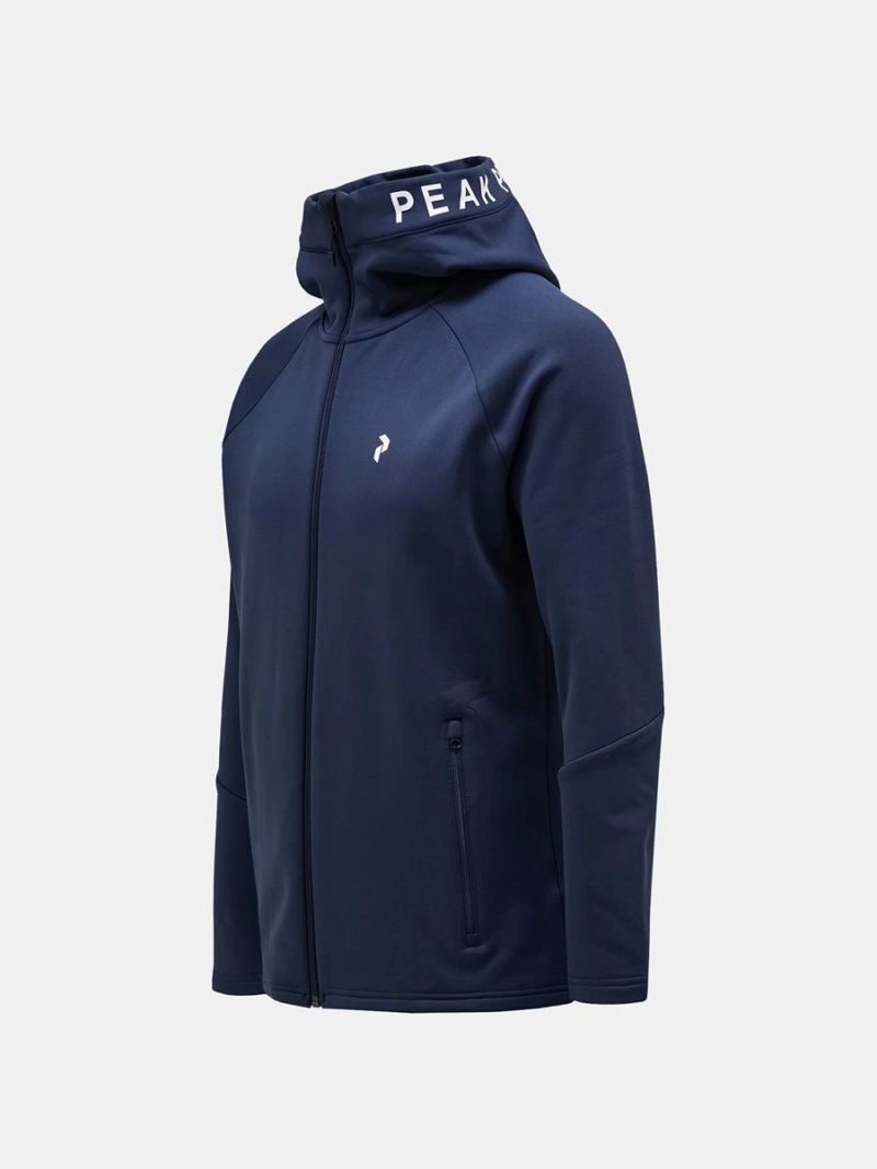 Peak Performance Rider Zip Hood Men's Jacket Navy | DMB30-100