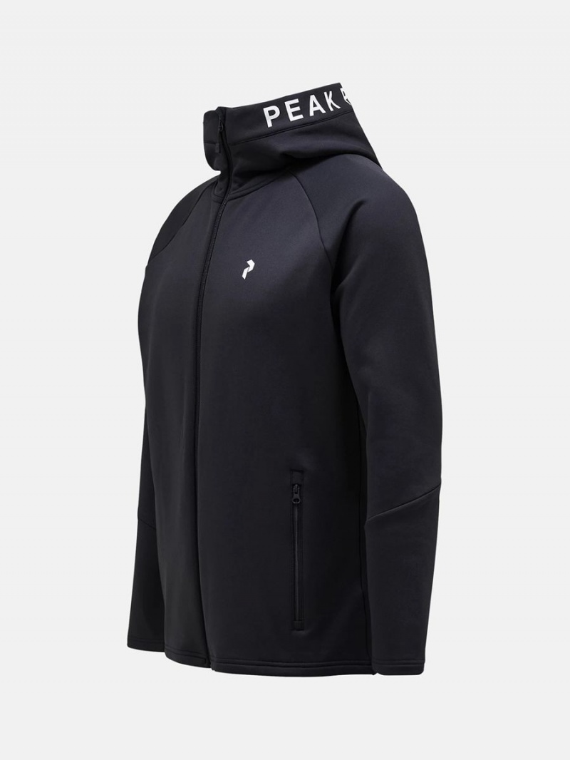 Peak Performance Rider Zip Hood Men's Jacket Black | KJA12-854