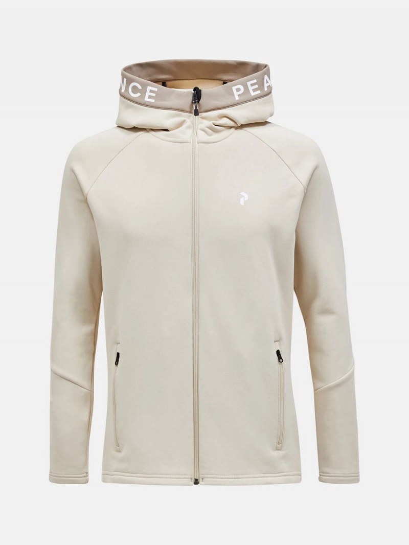 Peak Performance Rider Zip Hood Men's Jacket Beige / Beige | CAK72-511